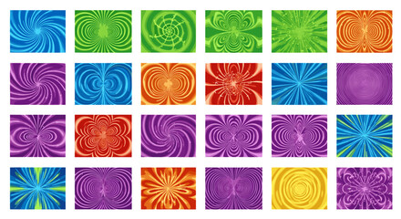 Vibrant abstract psychedelic pattern featuring swirling designs and color variations