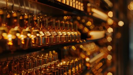 A shelf filled with various bottles of liquor