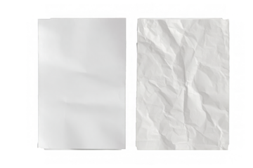 Folded A4 Paper: Two Sheets Isolated on White
