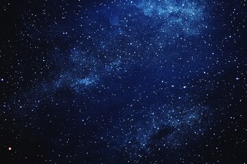 Obraz premium Starry sky background, blue night sky full of stars, glowing stars in the dark space, starry background, dark night, stars in the distance, starlight, dark background with a blue glow, night sky. 