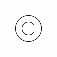 copyright symbol circle icon sign vector