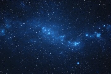 Fototapeta premium Starry sky background, blue night sky full of stars, glowing stars in the dark space, starry background, dark night, stars in the distance, starlight, dark background with a blue glow, night sky. 