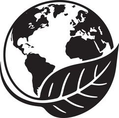 Ecological Harmony A Symbolic Globe Embraced by a Leaf Representing Environmental Stewardship and Sustainability
