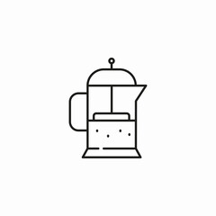 french press full icon sign vector