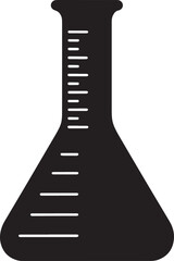 Erlenmeyer Flask Silhouette on Transparent Background - Laboratory Glassware for Chemistry