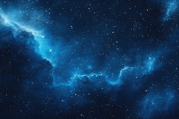 Fototapeta premium Starry sky background, blue night sky full of stars, glowing stars in the dark space, starry background, dark night, stars in the distance, starlight, dark background with a blue glow, night sky. 