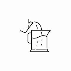 pour boiling water icon sign vector