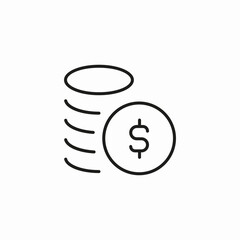 stack coins dollar icon sign vector