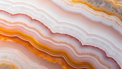 Beautiful Layers Of Natural Agate Stone With Warm Orange And Pink Hues