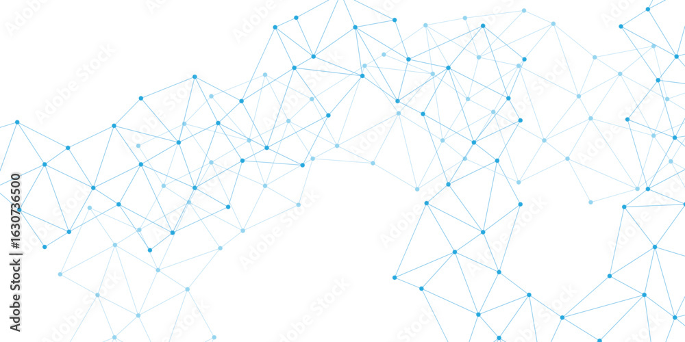 Wall mural abstract polygon connection mesh digital technology futuristic communication high tech concept. digi