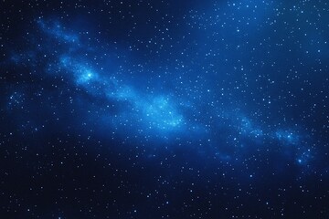 Starry sky background, blue night sky full of stars, glowing stars in the dark space, starry background, dark night, stars in the distance, starlight, dark background with a blue glow, night sky.	
