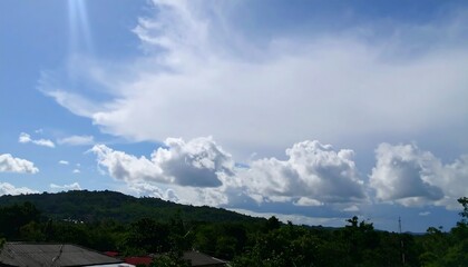 Beautiful sky with clouds over a landscape