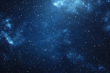 Obraz premium Starry sky background, blue night sky full of stars, glowing stars in the dark space, starry background, dark night, stars in the distance, starlight, dark background with a blue glow, night sky. 