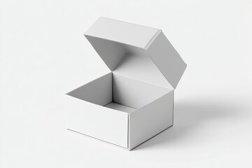 Open white box on white background