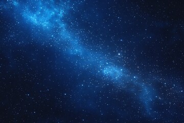 Fototapeta premium Starry sky background, blue night sky full of stars, glowing stars in the dark space, starry background, dark night, stars in the distance, starlight, dark background with a blue glow, night sky. 