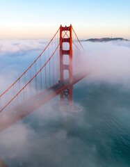 Golden Gate Bridge shrouded in morning fog © Dion