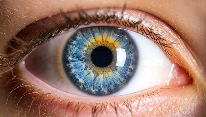 Close-up of human eye, colorful iris