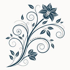 Obraz premium Abstract floral vector background with decorative leaves and ornate flower design elements