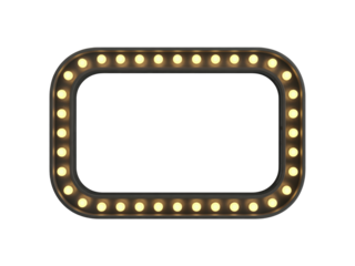 Retro light bulb marquee sign frame isolated
