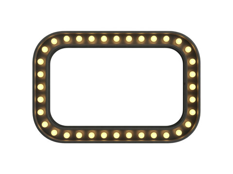 Retro light bulb marquee sign frame isolated
