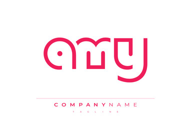 AMY abstract letter logo design. Modern Business Logo Design With Abstract Typography and Contemporary Style