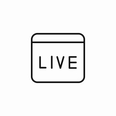 live stream window icon sign vector