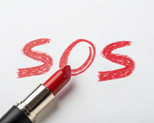 Woman's cry for help written in lipstick