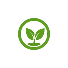 Fototapeta premium Green sprout inside circle