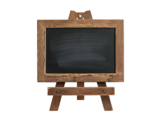 Rustic wooden chalkboard on small easel stand
