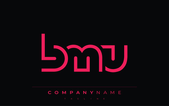 BMU abstract letter logo design. Modern Business Logo Design With Abstract Typography and Contemporary Style