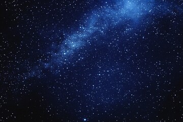 Obraz premium Starry sky background, blue night sky full of stars, glowing stars in the dark space, starry background, dark night, stars in the distance, starlight, dark background with a blue glow, night sky. 