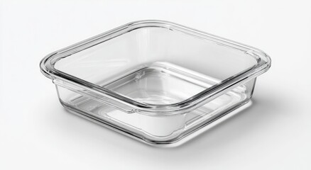 Clear square glass food storage container