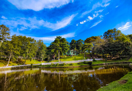 Beautiful Ward's lake in Shillong, Meghalaya. A popular tourist destination.
