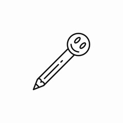 smiley face pencil icon sign vector