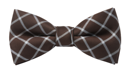 Brown checkered bow tie for formal wear
