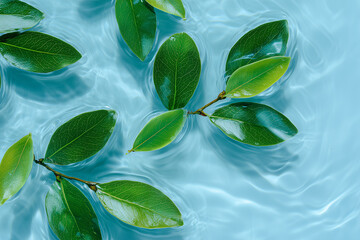 Minimalist Leaves on Water Surface