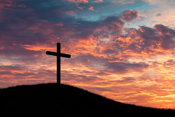 Cross Silhouette Under Dramatic Sky