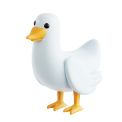 White Duck with Yellow Beak and Feet