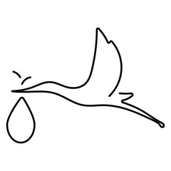 stork icon isolated on white background, vector illustration.
