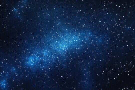 Starry sky background, blue night sky full of stars, glowing stars in the dark space, starry background, dark night, stars in the distance, starlight, dark background with a blue glow, night sky.	
