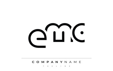 EMC abstract letter logo design. Modern Business Logo Design With Abstract Typography and Contemporary Style