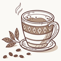 Traditional indian clay tea cup kulhad on a white background