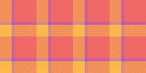 Vibrant coral and golden plaid pattern.  Perfect for textile design, website backgrounds, or fashion projects. This cheerful, geometric texture offers a modern, summery aesthetic.