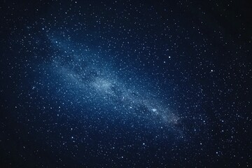 Obraz premium Starry sky background, blue night sky full of stars, glowing stars in the dark space, starry background, dark night, stars in the distance, starlight, dark background with a blue glow, night sky. 