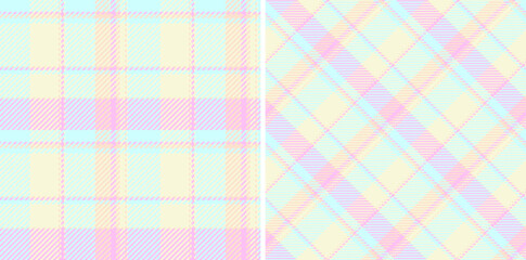 Texture tartan textile of background fabric pattern with a check seamless vector plaid. Set in spring colors for festive season decorations.