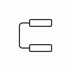 horizontal connection diagram icon sign vector