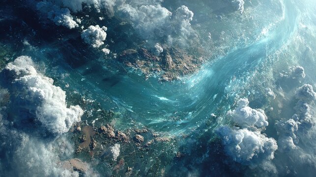 Top down Satellite view Hypothetical future scenario where humans can freely explore Earth using personal satellite feeds