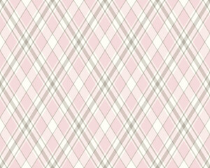 Argyle pattern of geometric rhombus. Harlequin check wallpaper design. Classic diamond shaped textile material for web background, print fabric clothing, sweater, wrapping paper, gift card, invitation