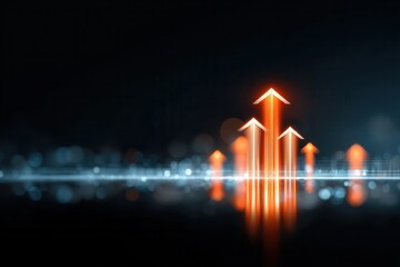 Fototapeta premium Driving Business Growth Through Digital Transformation With Glowing Arrows