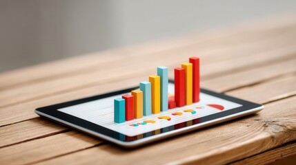 Effective Cash Flow Management Illustrated Through Colorful Bar Graphs on a Tablet